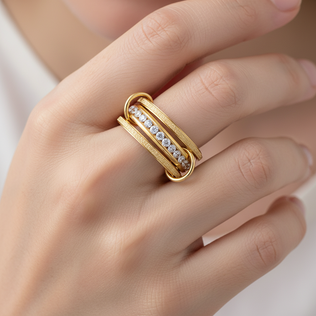 Glenda – Anillo de diamante apilable