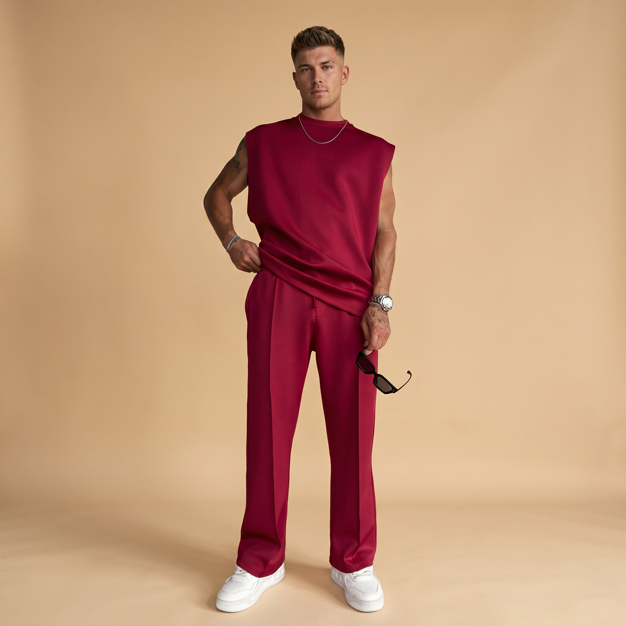 Kody - Conjunto de Camiseta Sin Mangas Minimalista y Pantalones