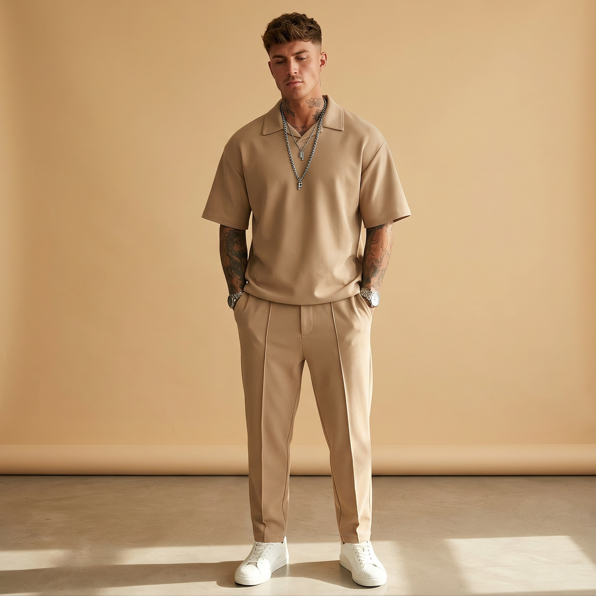 Johnston - Conjunto Casual Sobredimensionado de 2 Piezas