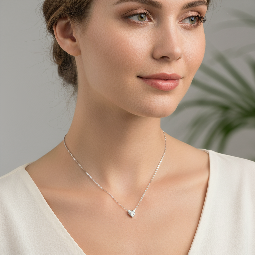 Juliet – Collar de corazón de plata esterlina 925 con diamante