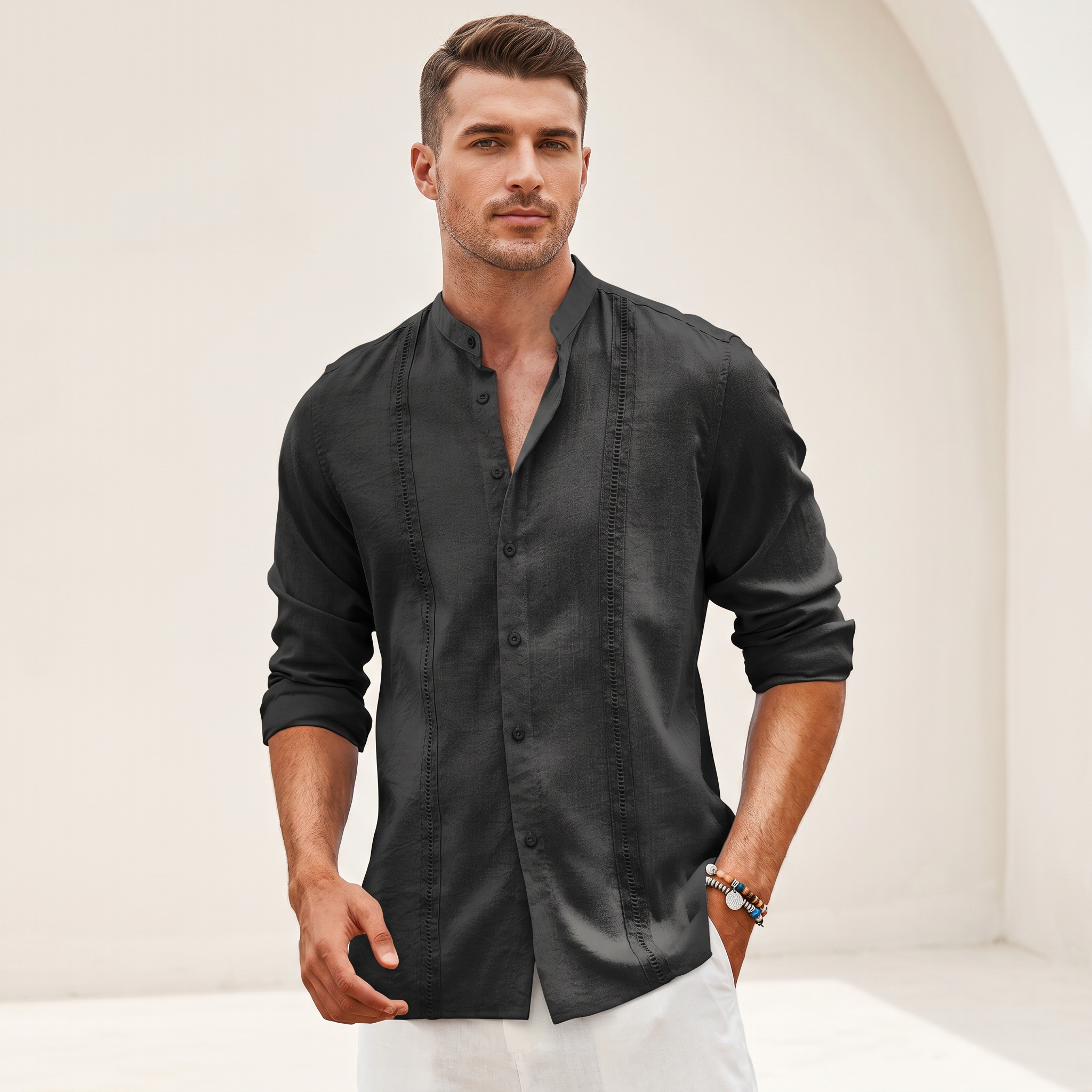 Olivier - Camisa Elegante Bordada