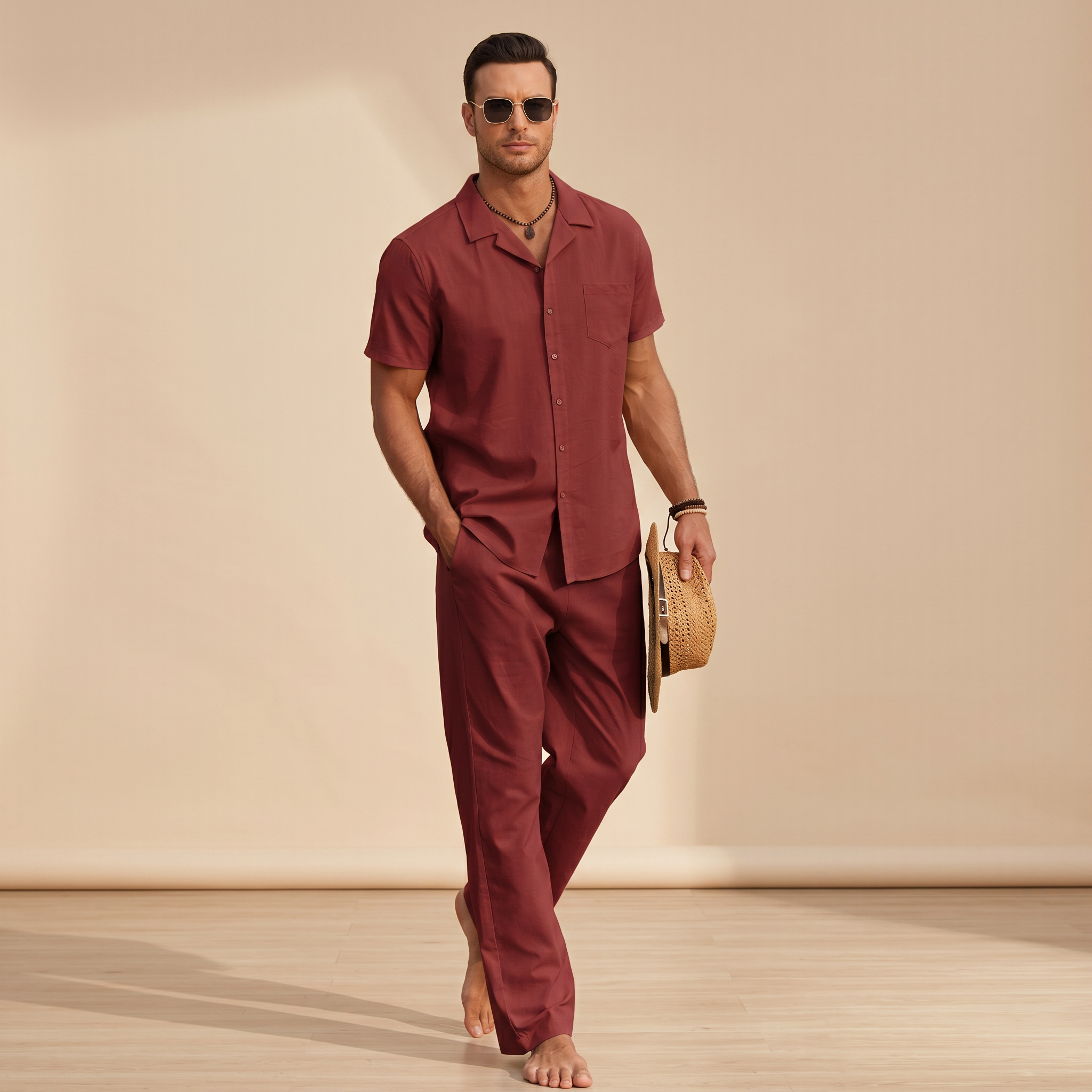 Hampton - Conjunto de Camisa Relajada y Cómoda