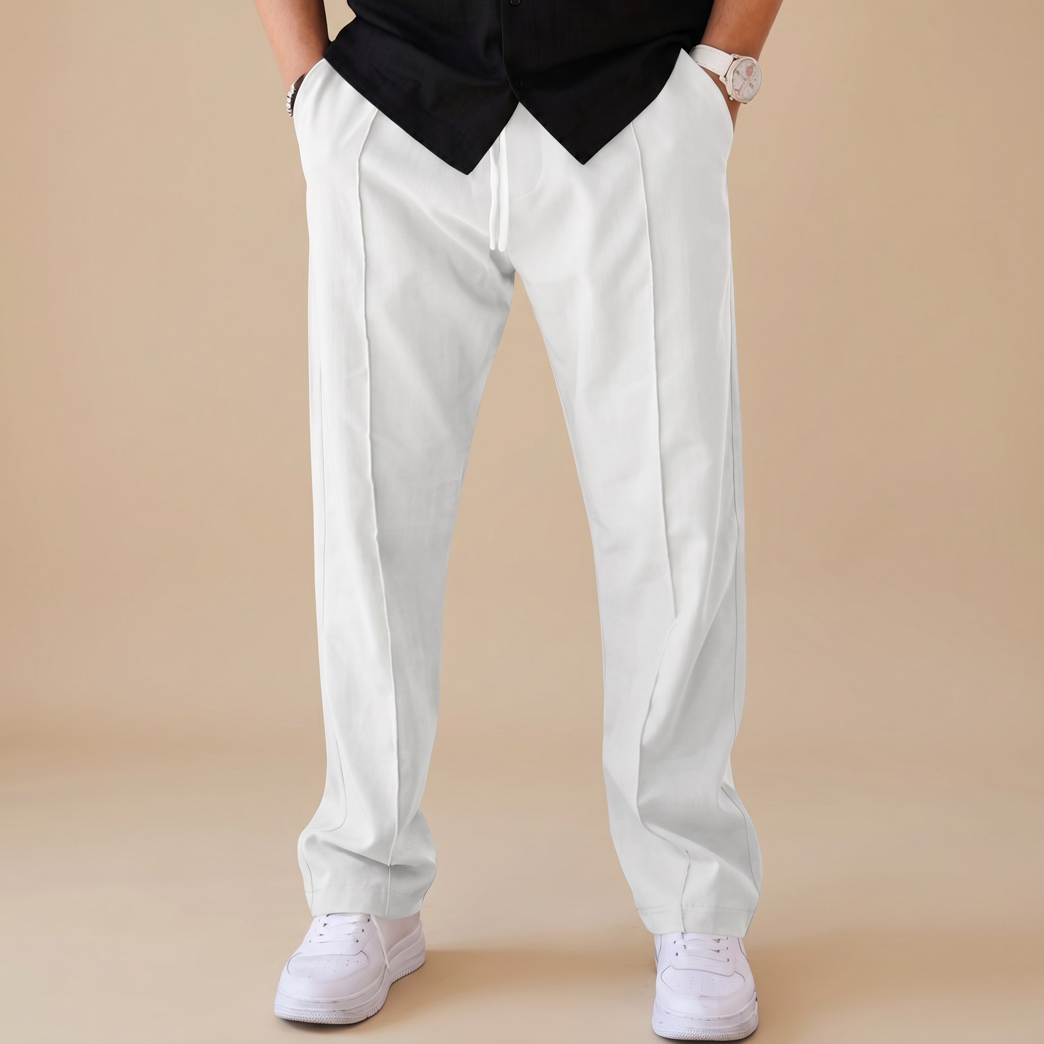 Chandler - Pantalones Jogger Rectos Minimalistas