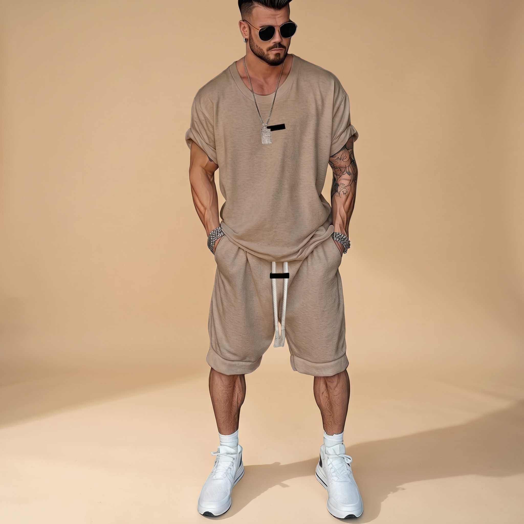 Alan - Conjunto de Camisa y Pantalones Cortos Relajados