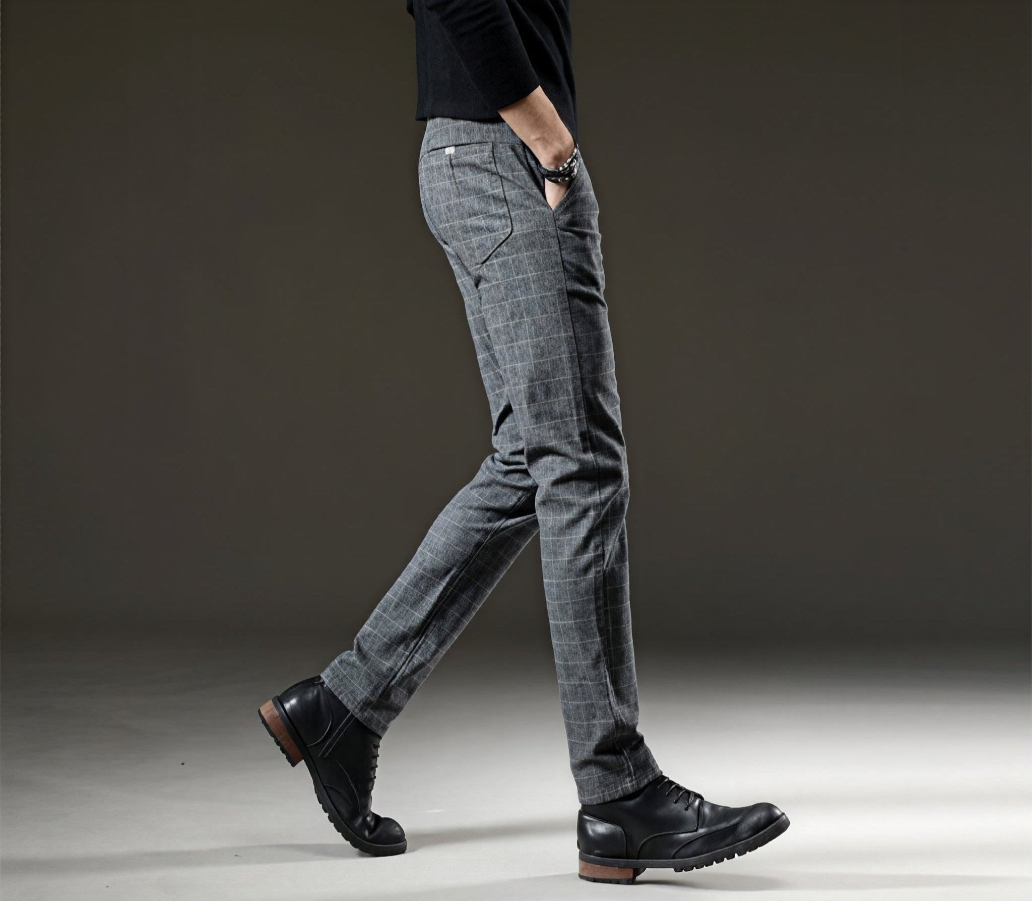 Alexander - Pantalones de tela con diseño de cuadros