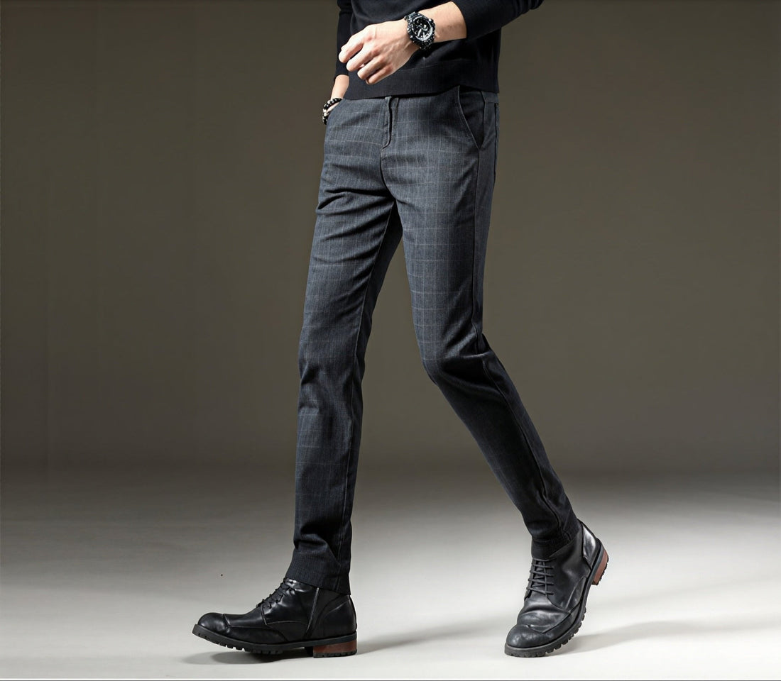 Alexander - Pantalones de tela con diseño de cuadros