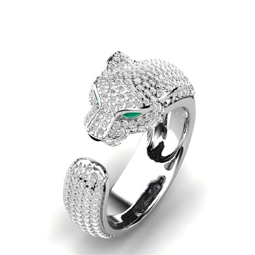 Mika – Anillo Ajustable de Jaguar de Oro Rosa
