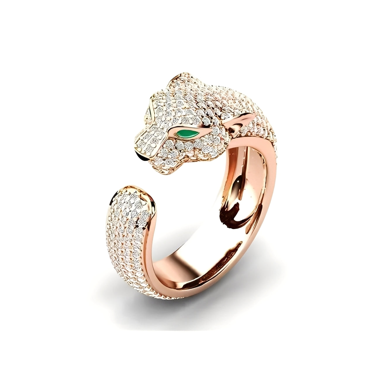 Mika – Anillo Ajustable de Jaguar de Oro Rosa