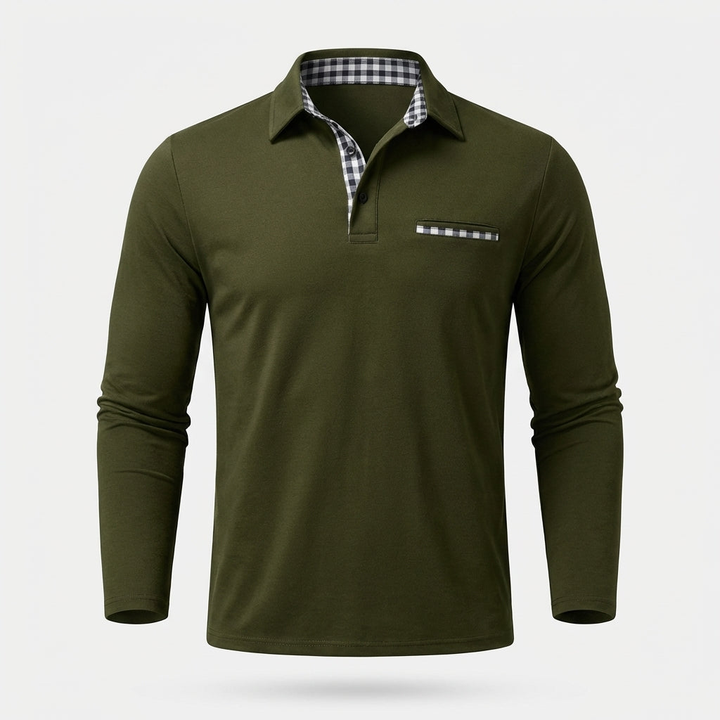 Rupert - Polo de manga larga casual para hombres