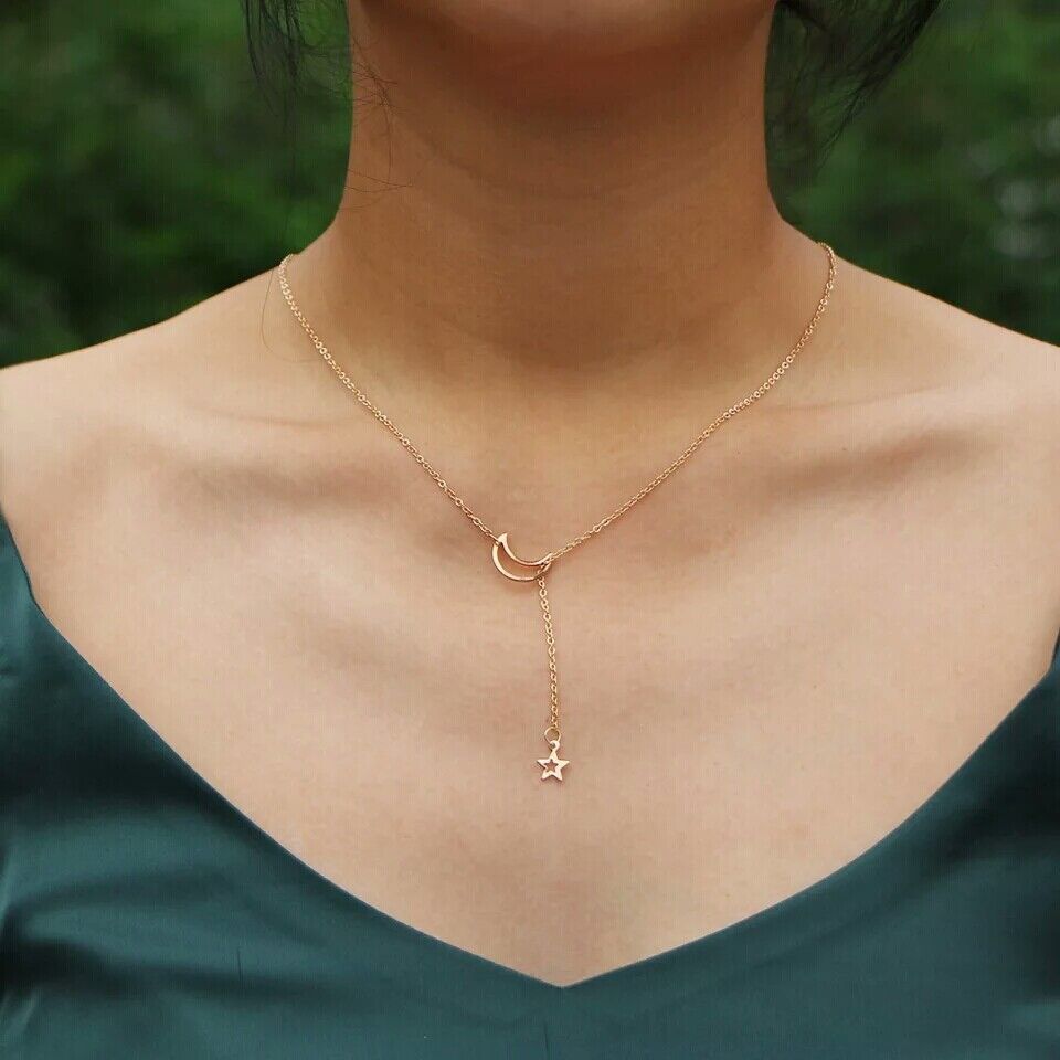 Luna y estrella - Collar estilo Lariat