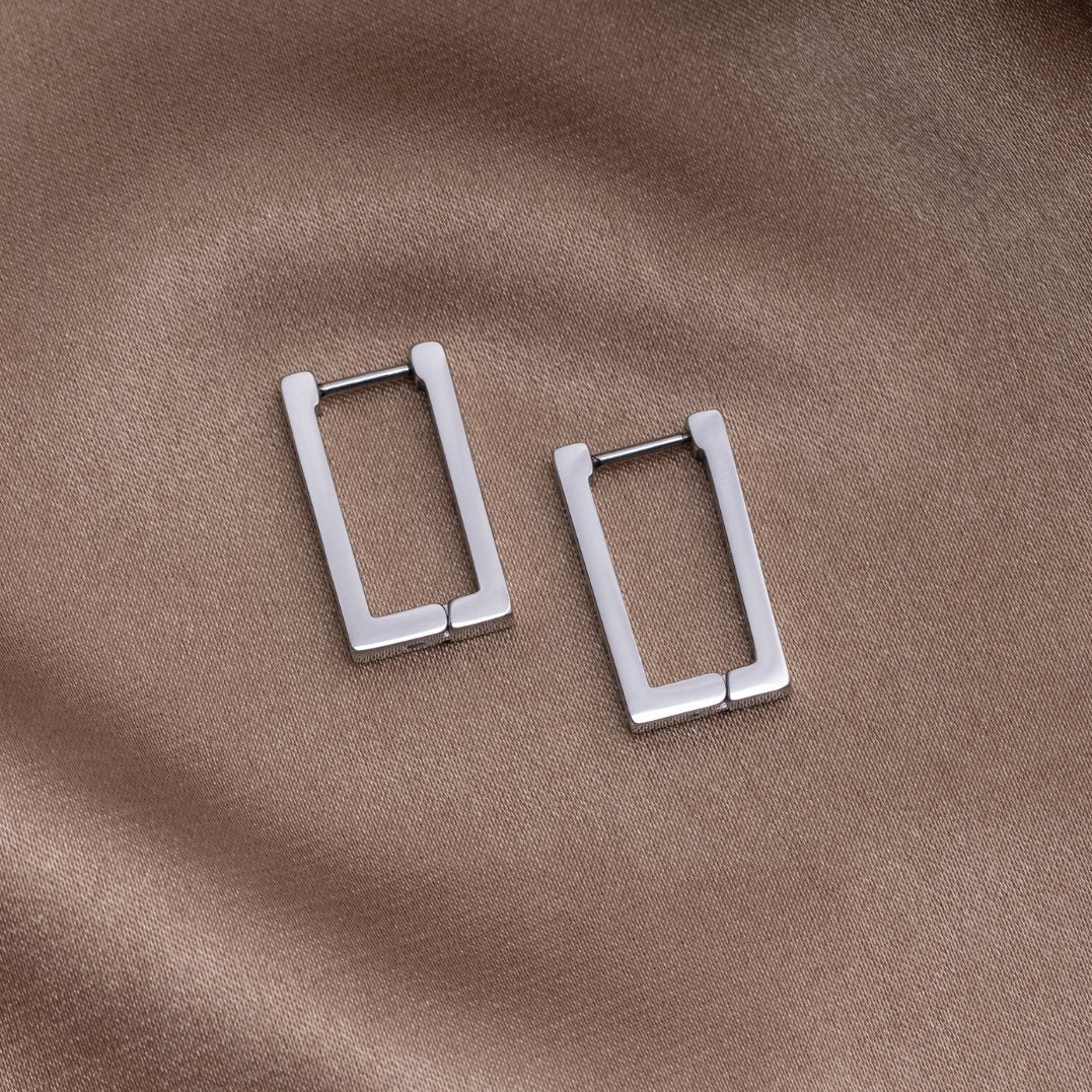 Theia - Aros Rectangulares Plateados