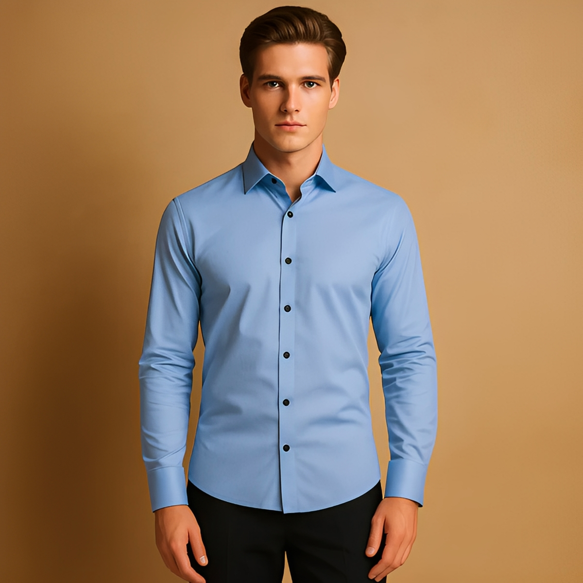 Aldous - Camisa con corte formal elástico para hombres