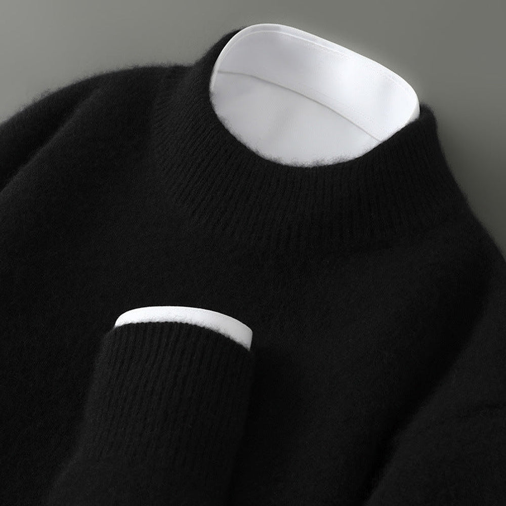 Wayne - Pullover retro grueso para hombres