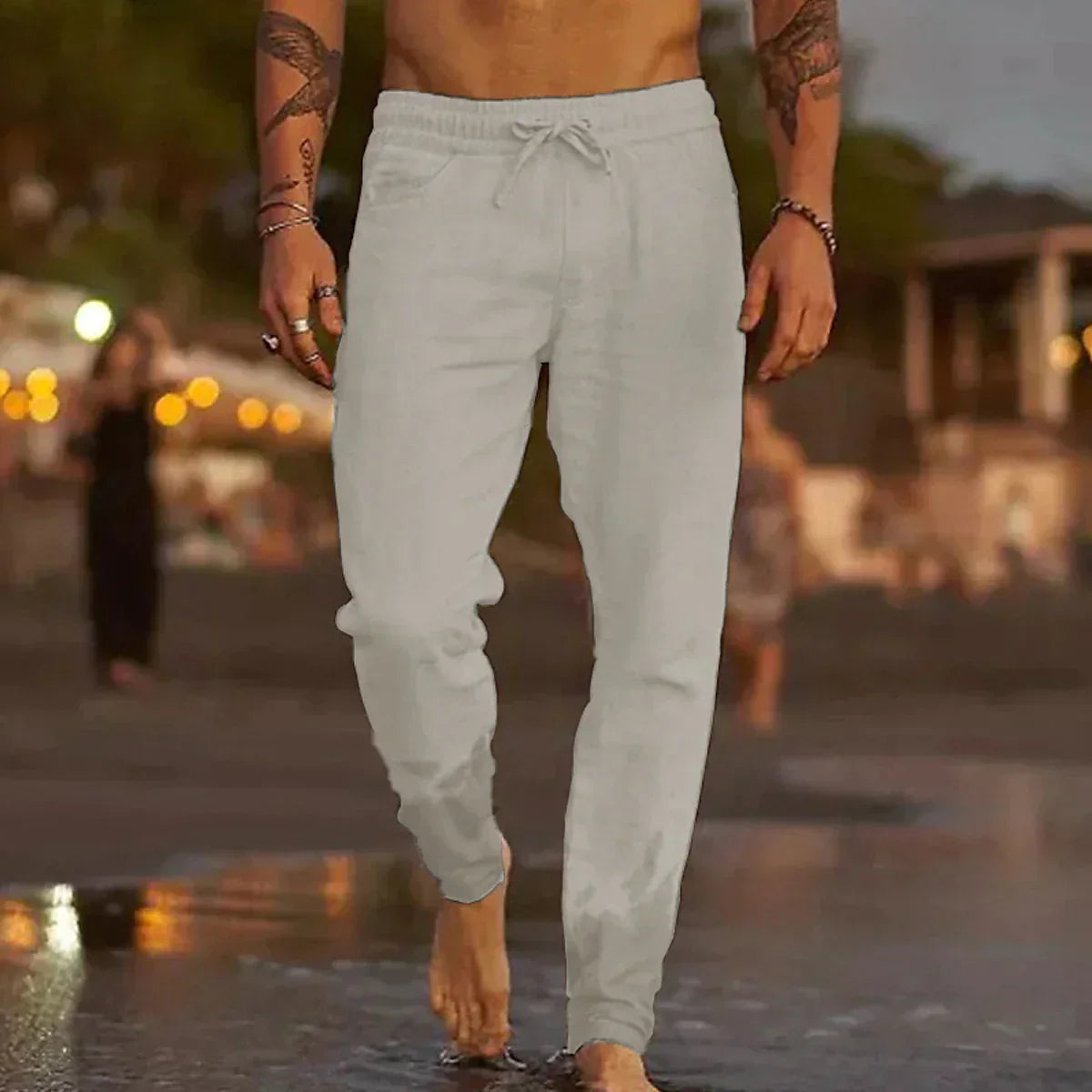 Mike - Pantalones de Verano Clásicos para Hombre