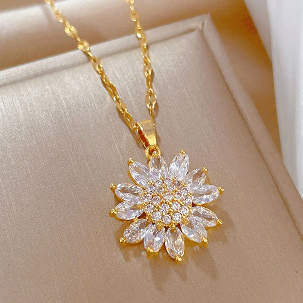 Anaya – Collar de girasoles brillantes con picos