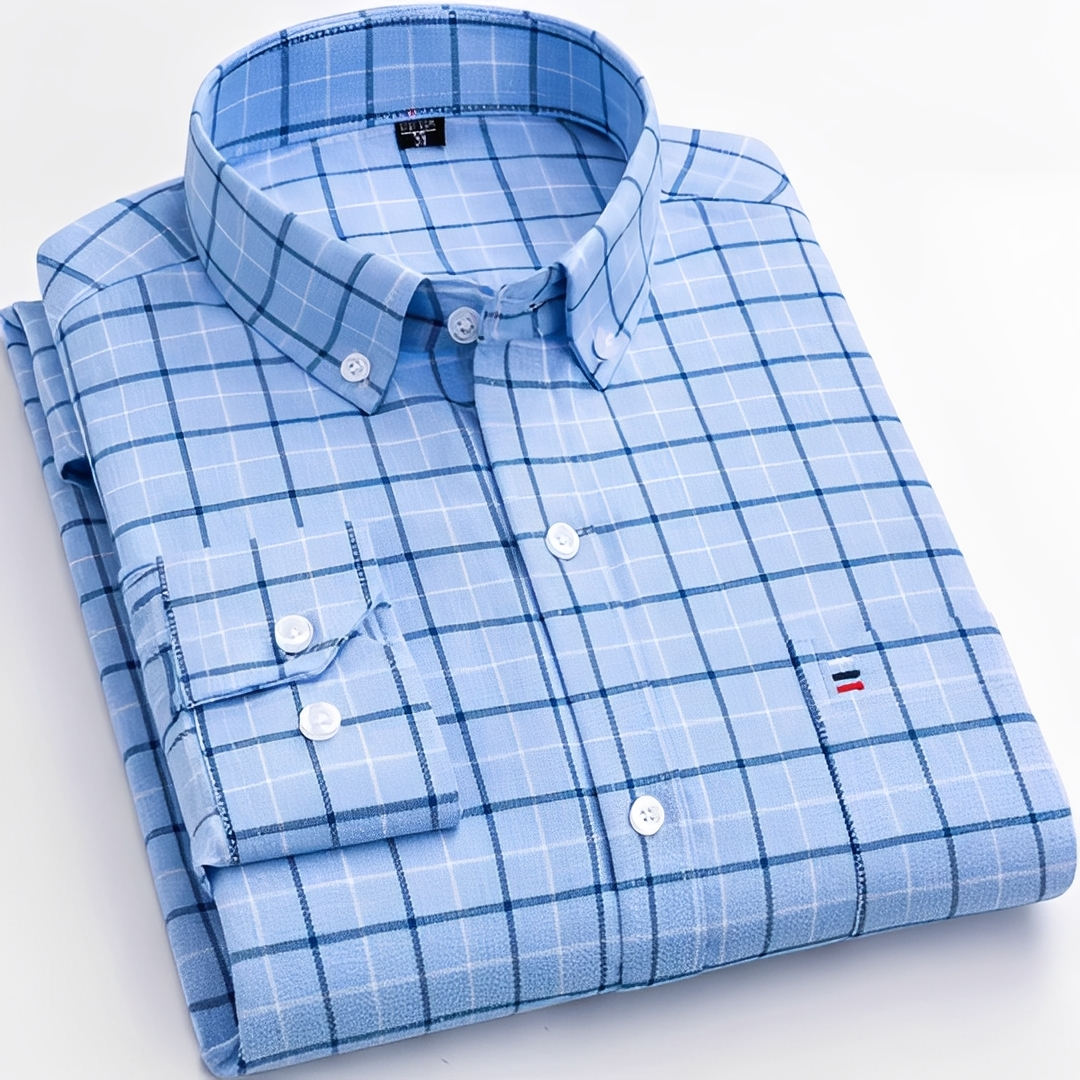 Glenn - Camisa de hombre a cuadros moderna