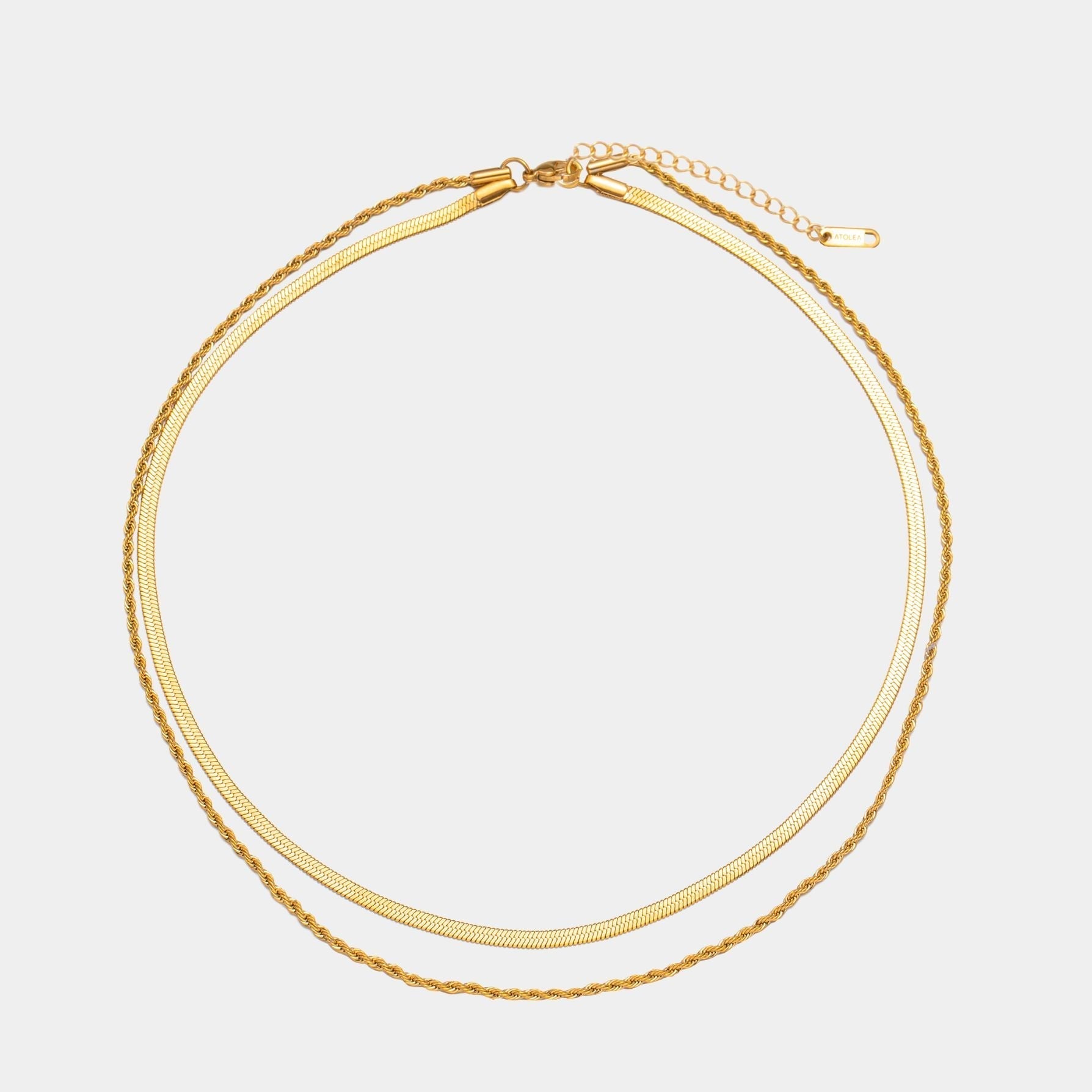Ios – Collar de doble capa con recubrimiento de oro