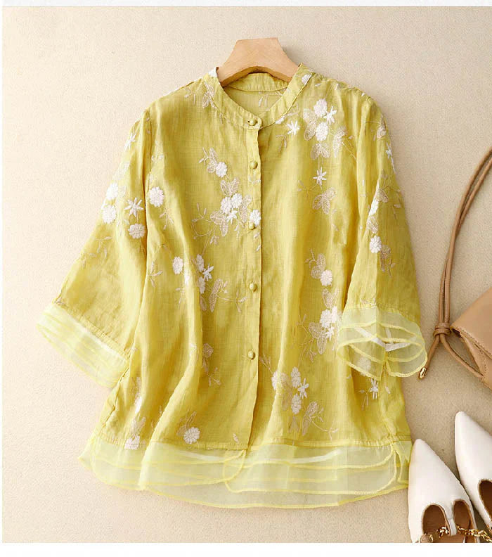 Kourtney – Elegante blusa para dama con bordado