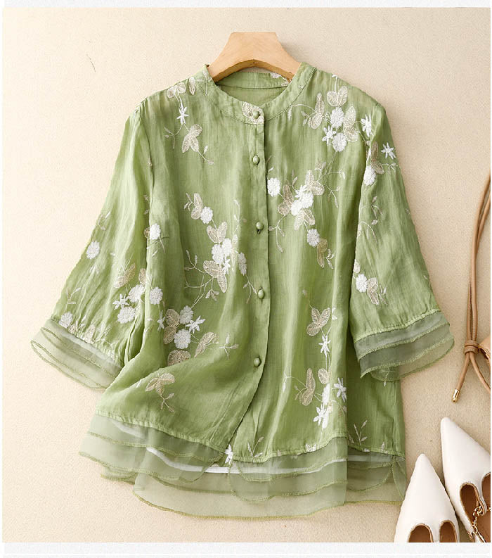 Kourtney – Elegante blusa para dama con bordado