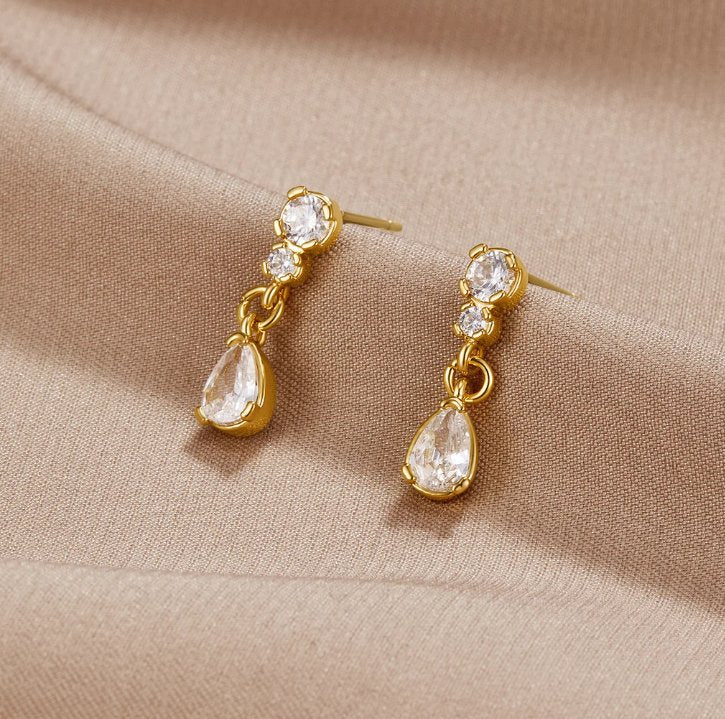 Yarina - Pendientes de cristal en forma de gota