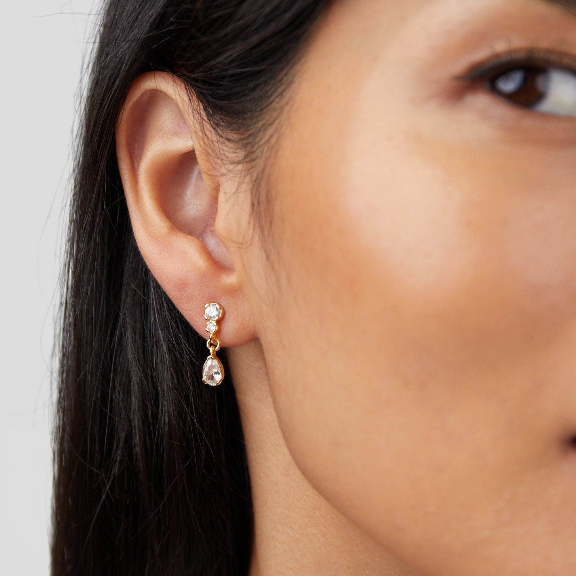 Yarina - Pendientes de cristal en forma de gota