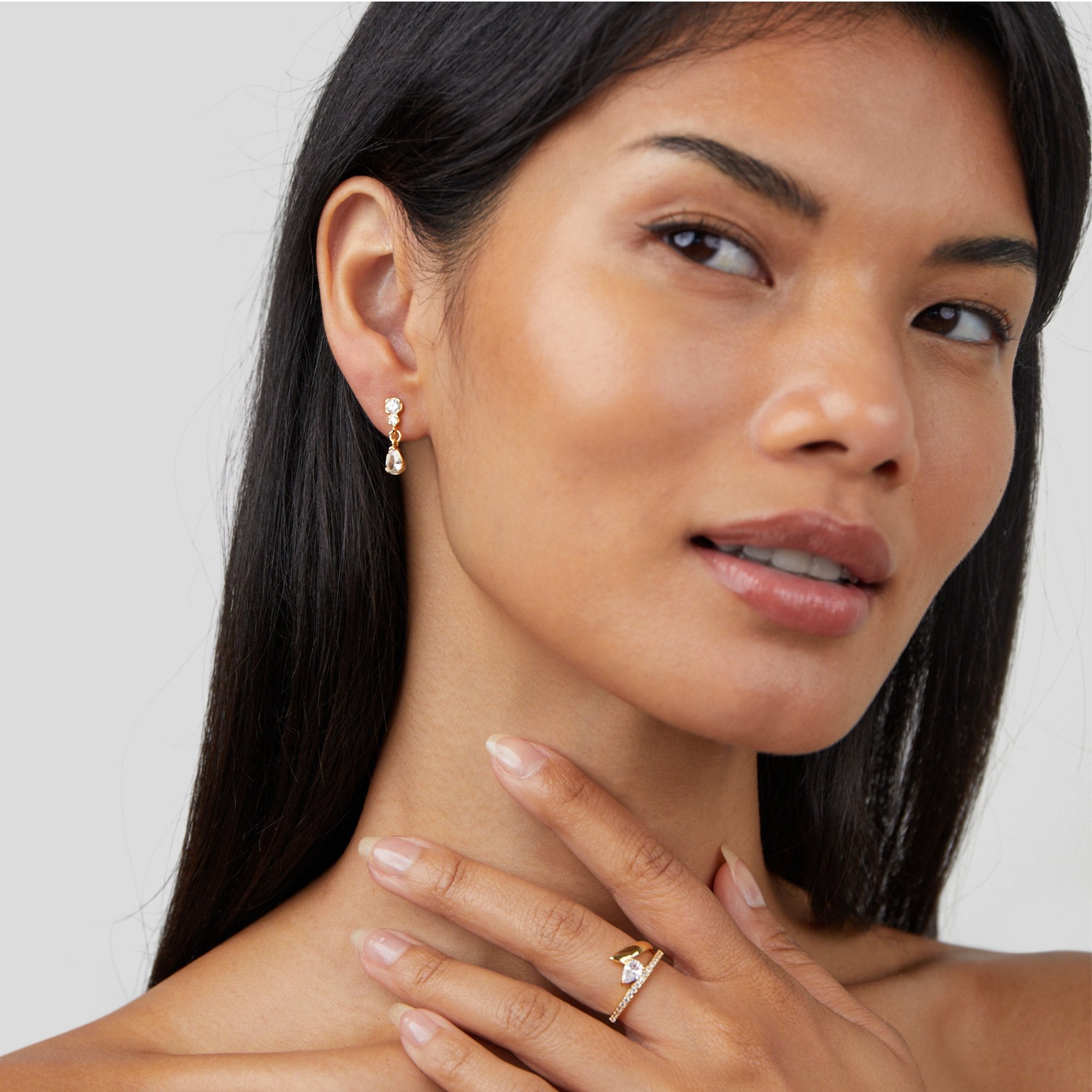 Yarina - Pendientes de cristal en forma de gota